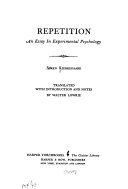 Repetition : an essay in experimental psychology /