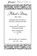 Kilvert's diary 1870-1879 : selections from the diary of the Rev. Francis Kilvert ... /