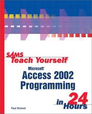 Sams teach yourself Microsoft Access 2002 programming in 24 hours /