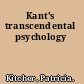 Kant's transcendental psychology