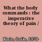 What the body commands : the imperative theory of pain /