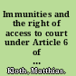 Immunities and the right of access to court under Article 6 of the European Convention on Human Rights