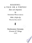 Reading: a vice or a virtue? /