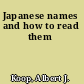 Japanese names and how to read them