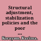 Structural adjustment, stabilization policies and the poor in Egypt