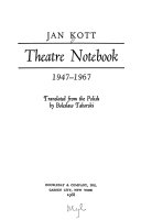 Theatre notebook, 1947-1967.