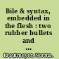 Bile & syntax, embedded in the flesh : two rubber bullets and a medical device /
