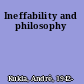 Ineffability and philosophy