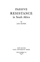 Passive resistance in South Africa /