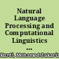 Natural Language Processing and Computational Linguistics 1 : Speech, Morphology and Syntax /