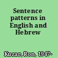 Sentence patterns in English and Hebrew