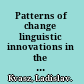 Patterns of change linguistic innovations in the development of classical mathematics /