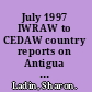 July 1997 IWRAW to CEDAW country reports on Antigua and Barbuda, Armenia, Israel, Namibia, Argentina, Australia