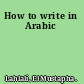 How to write in Arabic