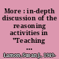 More : in-depth discussion of the reasoning activities in "Teaching fractions and ratios for understanding" /