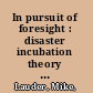 In pursuit of foresight : disaster incubation theory re-imagined /