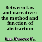 Between law and narrative : the method and function of abstraction /