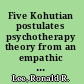 Five Kohutian postulates psychotherapy theory from an empathic perspective /