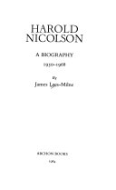 Harold Nicolson : a biography /