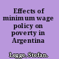 Effects of minimum wage policy on poverty in Argentina