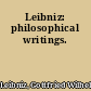 Leibniz: philosophical writings.