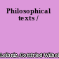 Philosophical texts /