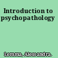 Introduction to psychopathology
