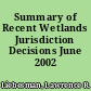 Summary of Recent Wetlands Jurisdiction Decisions June 2002 /