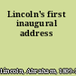 Lincoln's first inaugural address