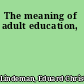The meaning of adult education,