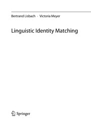 Linguistic identity matching /