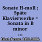 Sonate H-moll ; Späte Klavierwerke = Sonata in B minor ; Late piano works /