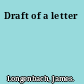 Draft of a letter
