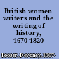 British women writers and the writing of history, 1670-1820
