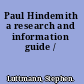 Paul Hindemith a research and information guide /