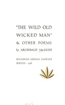 The wild old wicked man : & other poems /