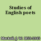 Studies of English poets