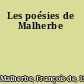 Les poésies de Malherbe