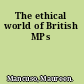 The ethical world of British MPs