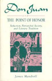 Don Juan and the point of honor : seduction, patriarchal society, and literary tradition /