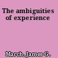 The ambiguities of experience