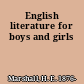 English literature for boys and girls