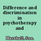 Difference and discrimination in psychotherapy and counselling