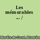 Les mémorables ... /