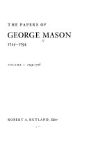 The papers of George Mason, 1725-1792 /