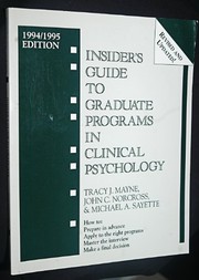 Insider's guide to graduate programs in clinical psychology /