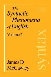 The syntactic phenomena of English /