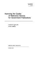 Improving the quality of reference service for government publications /