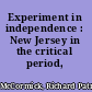 Experiment in independence : New Jersey in the critical period, 1781-1789.