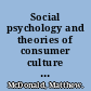 Social psychology and theories of consumer culture a political economy perspective /